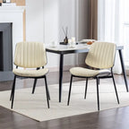Dining Chairs Set of 2,Mid Century Modern Retro Faux Leather Chair