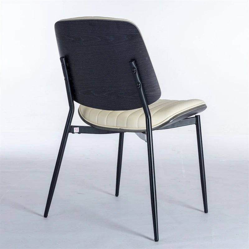 Dining Chairs Set of 2,Mid Century Modern Retro Faux Leather Chair