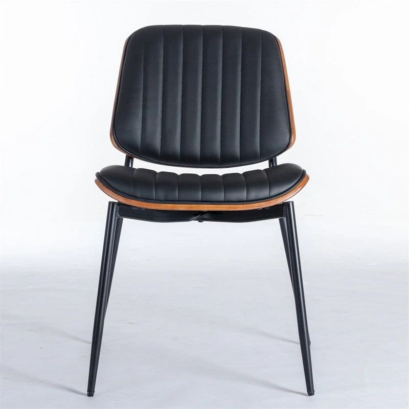 Dining Chairs Set of 2,Mid Century Modern Retro Faux Leather Chair