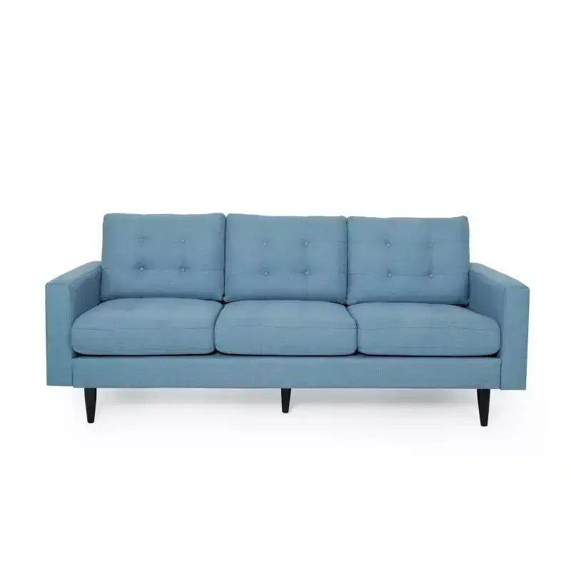 GDFStudio Cancun 82.75 Upholstered and Rubberwood 3 Seater Sofa