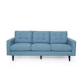 GDFStudio Cancun 82.75 Upholstered and Rubberwood 3 Seater Sofa