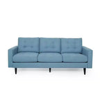 GDFStudio Cancun 82.75 Upholstered and Rubberwood 3 Seater Sofa