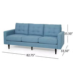 GDFStudio Cancun 82.75 Upholstered and Rubberwood 3 Seater Sofa