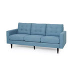 GDFStudio Cancun 82.75 Upholstered and Rubberwood 3 Seater Sofa