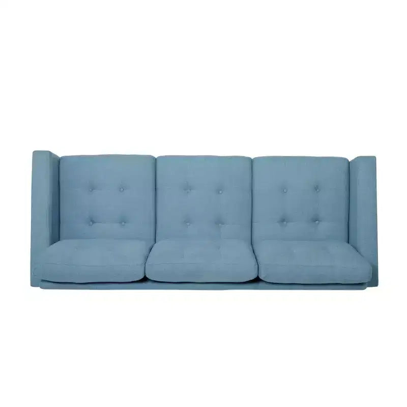 GDFStudio Cancun 82.75 Upholstered and Rubberwood 3 Seater Sofa
