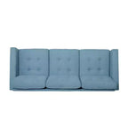GDFStudio Cancun 82.75 Upholstered and Rubberwood 3 Seater Sofa