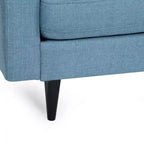 GDFStudio Cancun 82.75 Upholstered and Rubberwood 3 Seater Sofa