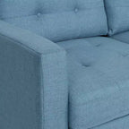 GDFStudio Cancun 82.75 Upholstered and Rubberwood 3 Seater Sofa