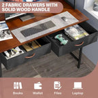 Computer Desk Writing Table w/ Power Outlets, Drawers and Storage Shelf, Workstation for Home Office