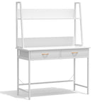 Computer Desk Writing Table w/ Power Outlets, Drawers and Storage Shelf, Workstation for Home Office