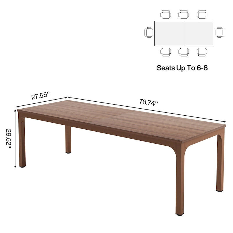 Table de conférence/réunion/séminaire professionnelle de 1,98 m pour 8 à 12 personnes (Lot de 2)