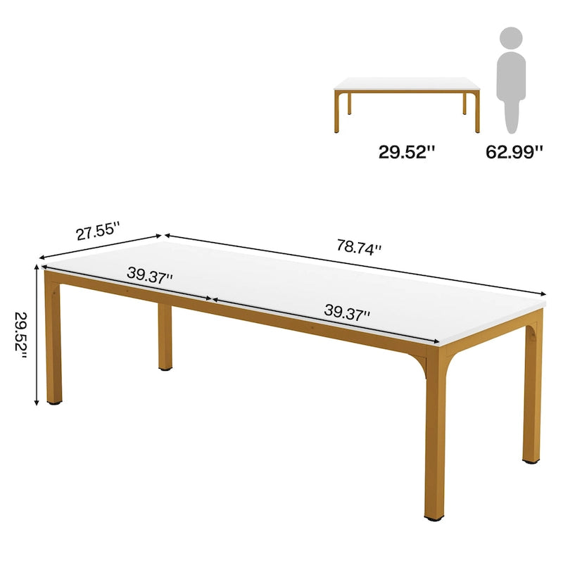 Table de conférence/réunion/séminaire professionnelle de 1,98 m pour 8 à 12 personnes (Lot de 2)