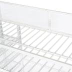 Lit mezzanine en métal pour lits jumeaux avec étagères à 4 niveaux et rangement