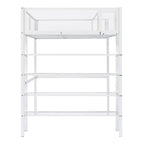 Lit mezzanine en métal pour lits jumeaux avec étagères à 4 niveaux et rangement