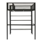 Lit mezzanine en métal pour lits jumeaux avec étagères à 4 niveaux et rangement