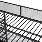Lit mezzanine en métal pour lits jumeaux avec étagères à 4 niveaux et rangement