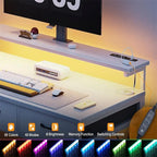 Bureau d'ordinateur de 55 pouces avec 3 tiroirs