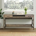 Saint Birch Alaska 59.5 Modern Farmhouse Writing Desk with Two Drawers