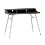 Calico Designs Woodford 45 Wide Modern, Secretary, Writing, Desk with Low Storage Hutch and Metal Tapered Legs