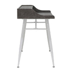 Calico Designs Woodford 45 Wide Modern, Secretary, Writing, Desk with Low Storage Hutch and Metal Tapered Legs