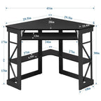 Javlergo Corner Desk with Keyboard Tray, Study Writing Computer Table for College Dorm Home Office