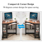Javlergo Corner Desk with Keyboard Tray, Study Writing Computer Table for College Dorm Home Office