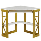 Javlergo Corner Desk with Keyboard Tray, Study Writing Computer Table for College Dorm Home Office