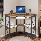 Javlergo Corner Desk with Keyboard Tray, Study Writing Computer Table for College Dorm Home Office