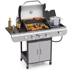 R.W. FLAME BBQ Gas Grill  34,000 BTU Propane, Enamel Grates, Removable Grease Tray, Ideal for Outdoor Cooking, Camping, Backyard, Patio & Deck