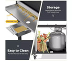 R.W. FLAME BBQ Gas Grill  34,000 BTU Propane, Enamel Grates, Removable Grease Tray, Ideal for Outdoor Cooking, Camping, Backyard, Patio & Deck