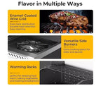R.W. FLAME BBQ Gas Grill  34,000 BTU Propane, Enamel Grates, Removable Grease Tray, Ideal for Outdoor Cooking, Camping, Backyard, Patio & Deck