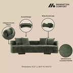 Manhattan Comfort 112" Verandah Modern Chenille Upholstered XL Sofa