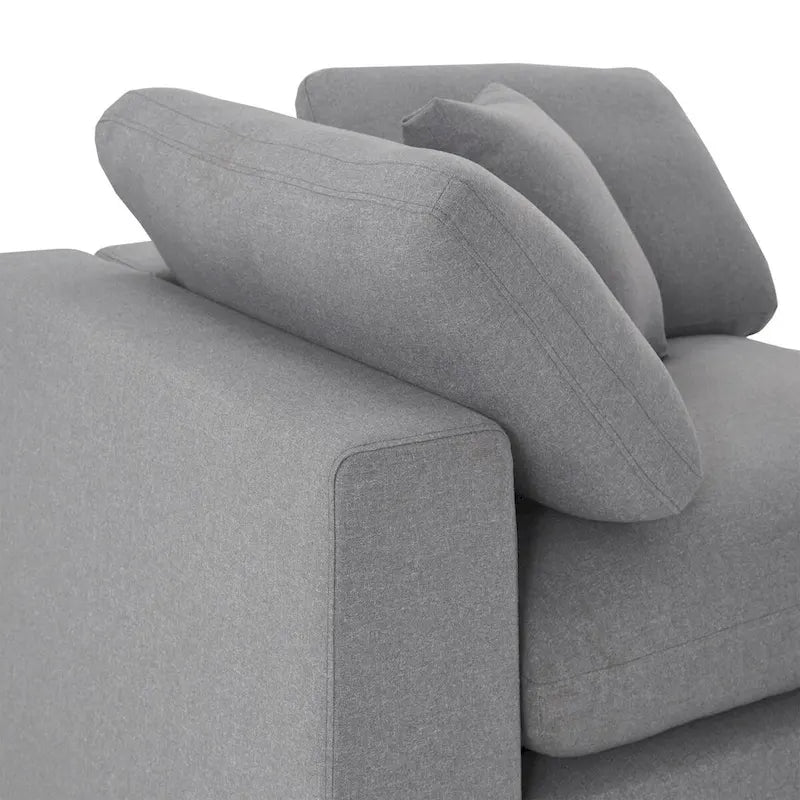 Anka Grey Linen Down Filled Cushioned 11-Seat Sectional Sofa by iNSPIRE Q Modern