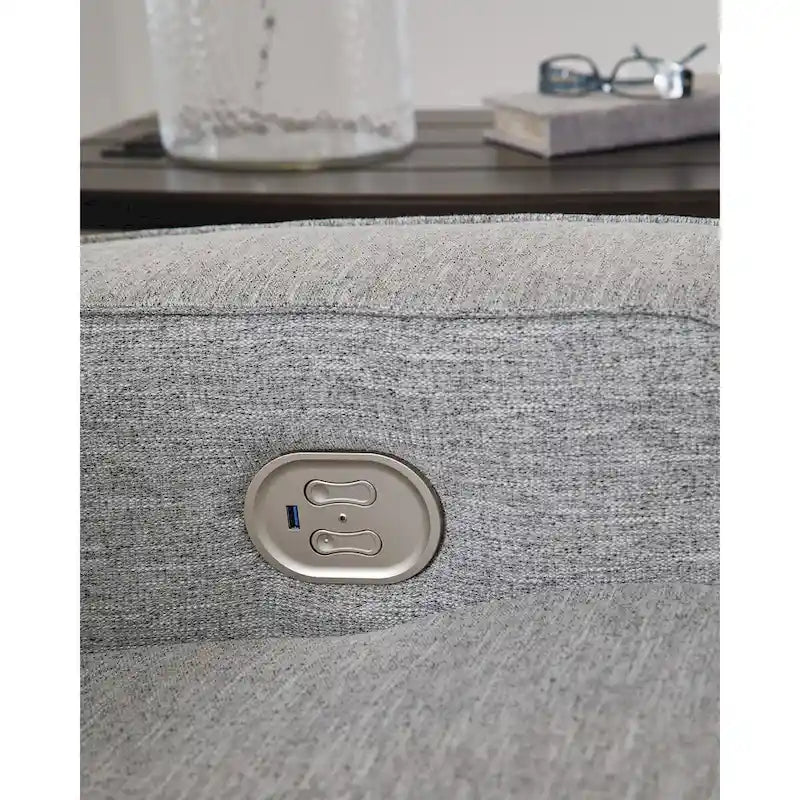 Signature Design by Ashley Biscoe Pewter Power Reclining Sofa - 88 W x 43 D x 42 H