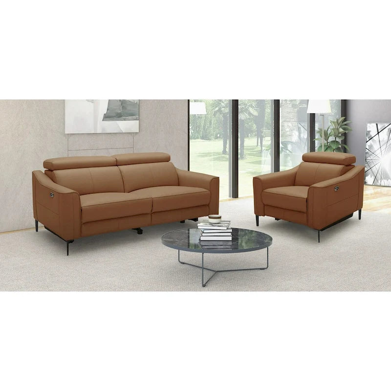 Divani Casa Eden Modern Camel Leather Recliner Chair
