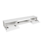 White Wall Mounted Floating TV Stand with 16-Color LED Lights for 65 Inch TV