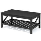 VredHom Coffee Table Center Table Tea Table with Shelf - 18.1 in H x 40.2 in W x 22 in D