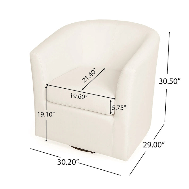 Sorna Swivel Barrel Club Chair by Christopher Knight Home
