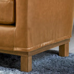 Canapé 3 places rembourré Brookside Jolene avec base en bois et coussins décoratifs