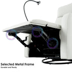 270Power Swivel Rocker Recliner Chair, Electric Glider Reclining Sofa with USB Ports,Power Swivel Glider