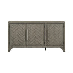Wood Storage Cabinet Sideboard with Adjustable Shelves and 3 Doors