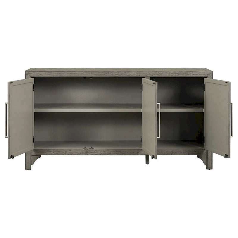 Wood Storage Cabinet Sideboard with Adjustable Shelves and 3 Doors
