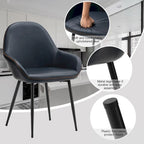 Glitzhome Lot de 4 Fauteuils de Salle à Manger d'Appoint en Similicuir Cousu de Style Mid-Century