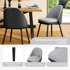 Glitzhome Lot de 4 Fauteuils de Salle à Manger d'Appoint en Similicuir Cousu de Style Mid-Century