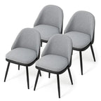 Glitzhome Lot de 4 Fauteuils de Salle à Manger d'Appoint en Similicuir Cousu de Style Mid-Century