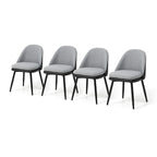 Glitzhome Lot de 4 Fauteuils de Salle à Manger d'Appoint en Similicuir Cousu de Style Mid-Century