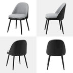 Glitzhome Lot de 4 Fauteuils de Salle à Manger d'Appoint en Similicuir Cousu de Style Mid-Century
