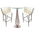 Pub Table with Bar Stools 30 Height Matching Barcelona 3Pc Set