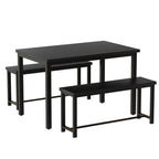 Dining Table Set with Bench, 3 Pieces Dining Furniture Set Kitchen Table Set for Kitchen, Dining Room, Living Room