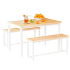 Dining Table Set with Bench, 3 Pieces Dining Furniture Set Kitchen Table Set for Kitchen, Dining Room, Living Room